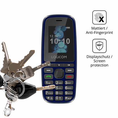dipos Displayschutz für Logicom Posh 402, mattierte Oberfläche, Blickschutzfilter und perfekter Passform