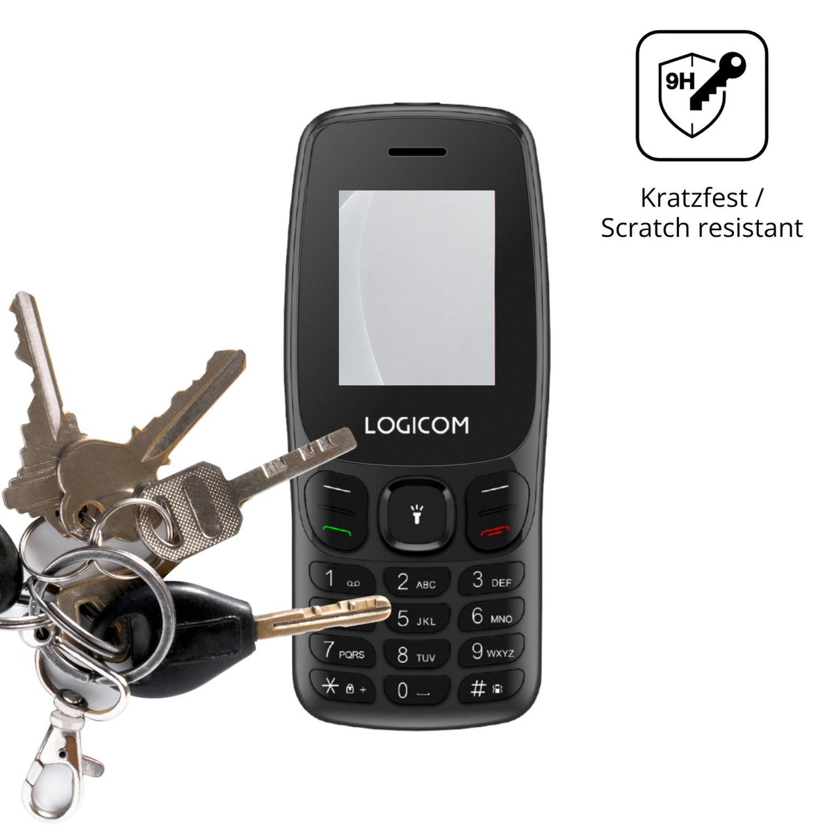 dipos Displayschutz für Logicom Posh 405, mattierte Oberfläche, robuste Festigkeit und perfekte Passform