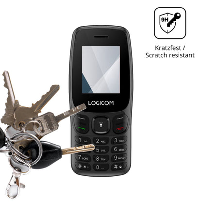 dipos Displayschutz für Logicom Posh 405, transparente Oberfläche, perfekte Passform auch für die Rundungen