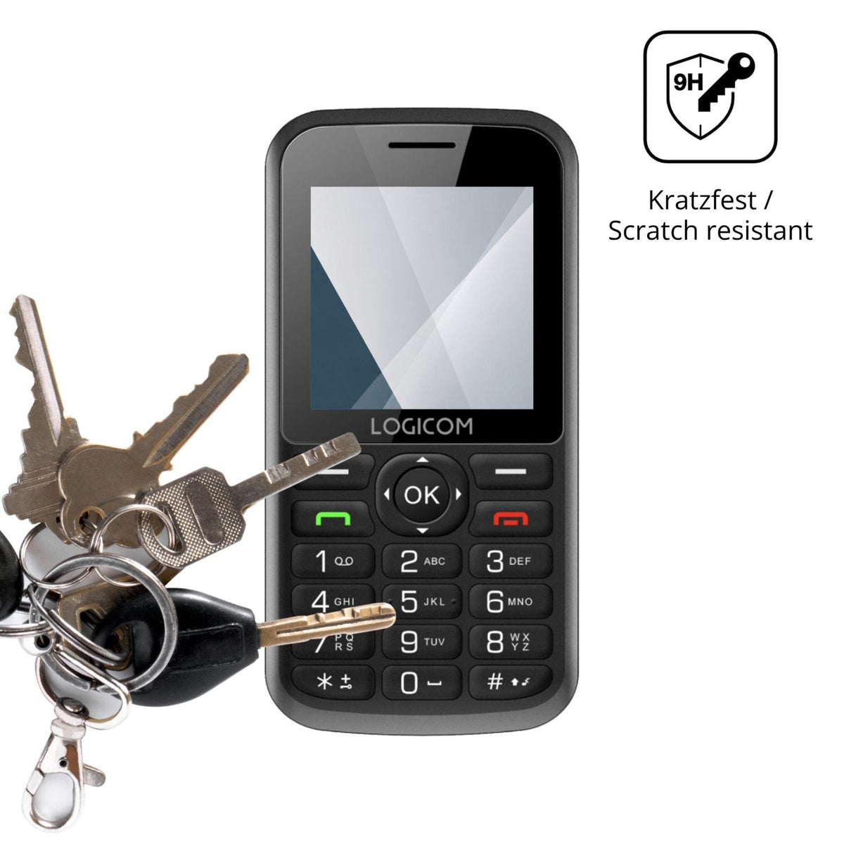 dipos Displayschutz für Logicom Posh S85, transparente Oberfläche, perfekte Passform auch für die Rundungen