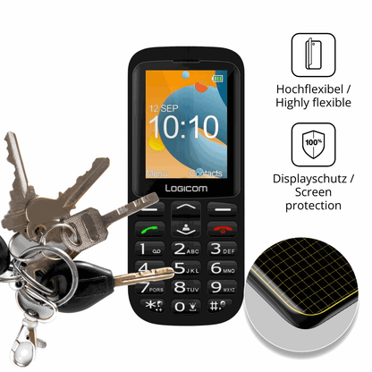 dipos Displayschutz für Logicom Posh XL, transparente Oberfläche, geringe Dicke und perfekte Passform