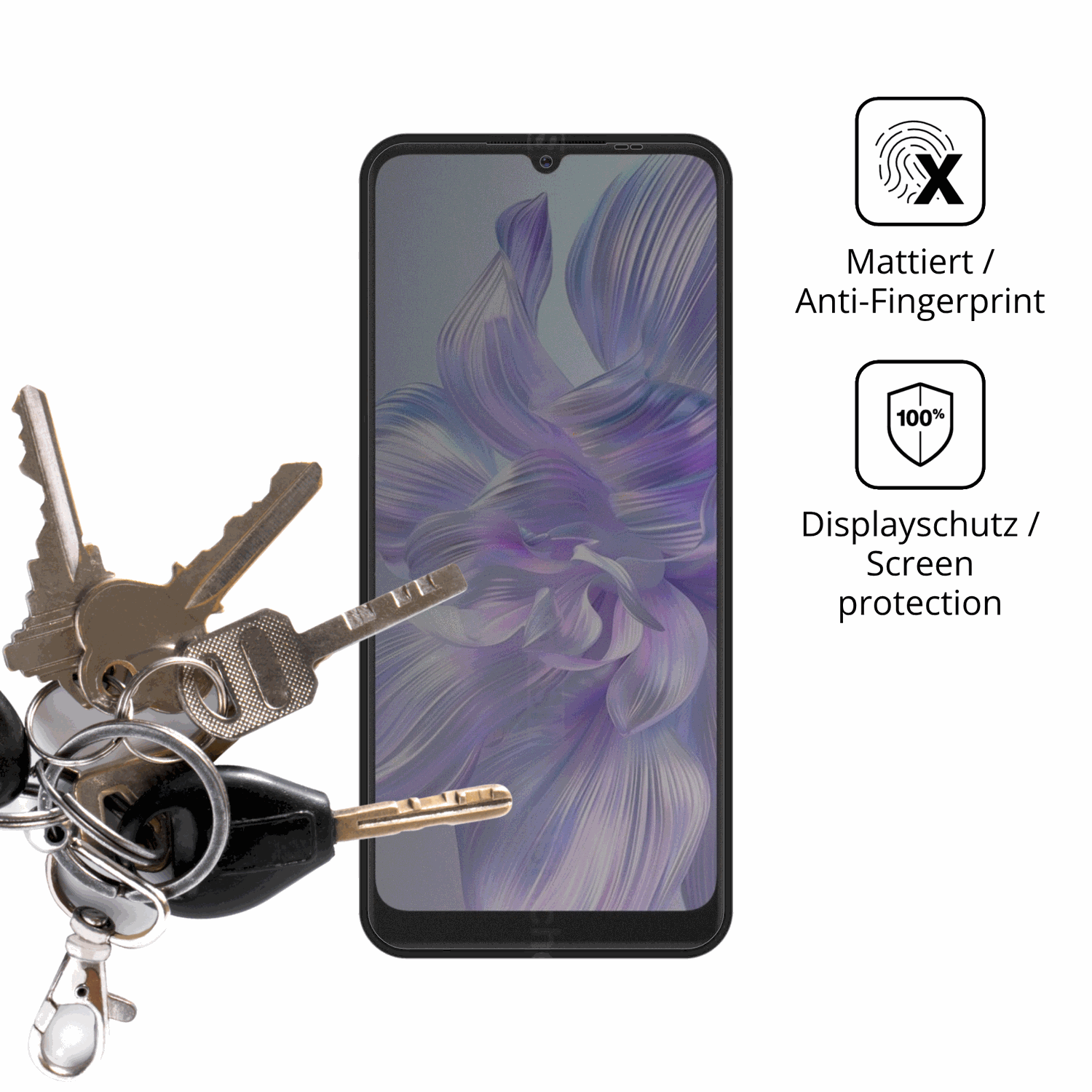dipos Displayschutz für Logicom Smart Pro, mattierte Oberfläche, Blickschutzfilter und perfekter Passform