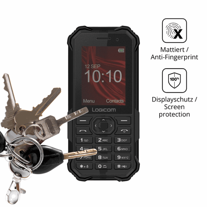 dipos Displayschutz für Logicom Xtrem-30, mattierte Oberfläche, Blickschutzfilter und perfekter Passform