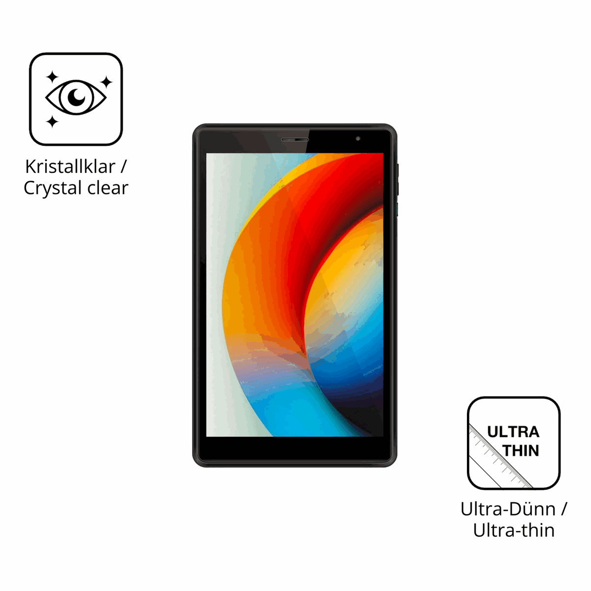 Dünne und klare Folie passend zugeschnitten für Logicom Tab 80 8 Zoll
