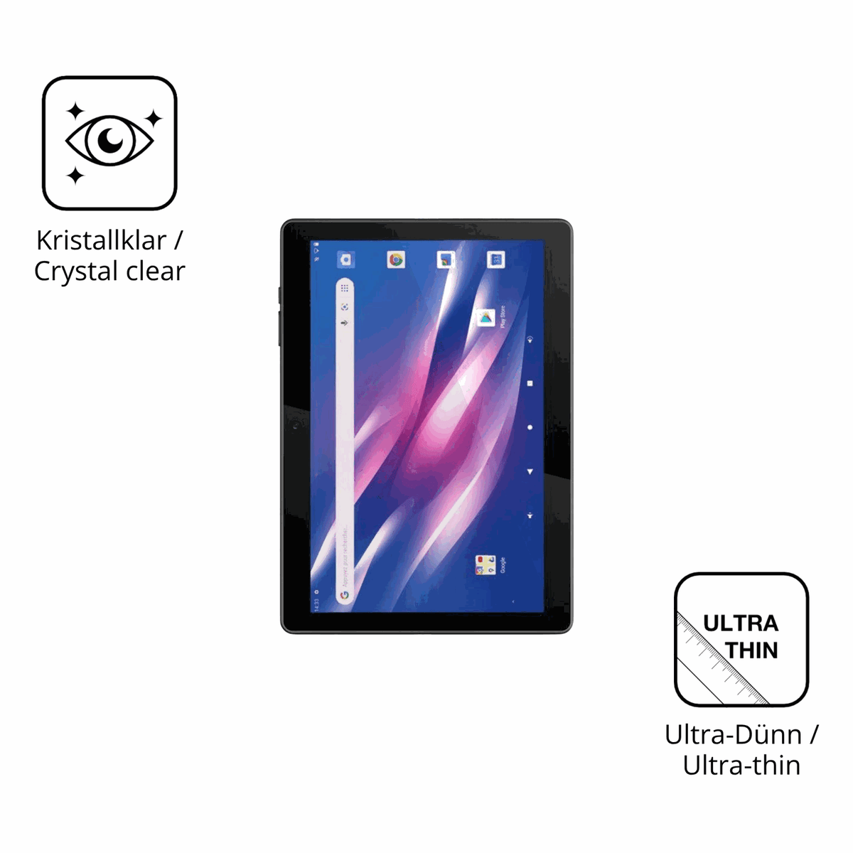 2x Schutzfolie klar für Logicom Tab Link 4G 104 Display-Schutzfolie