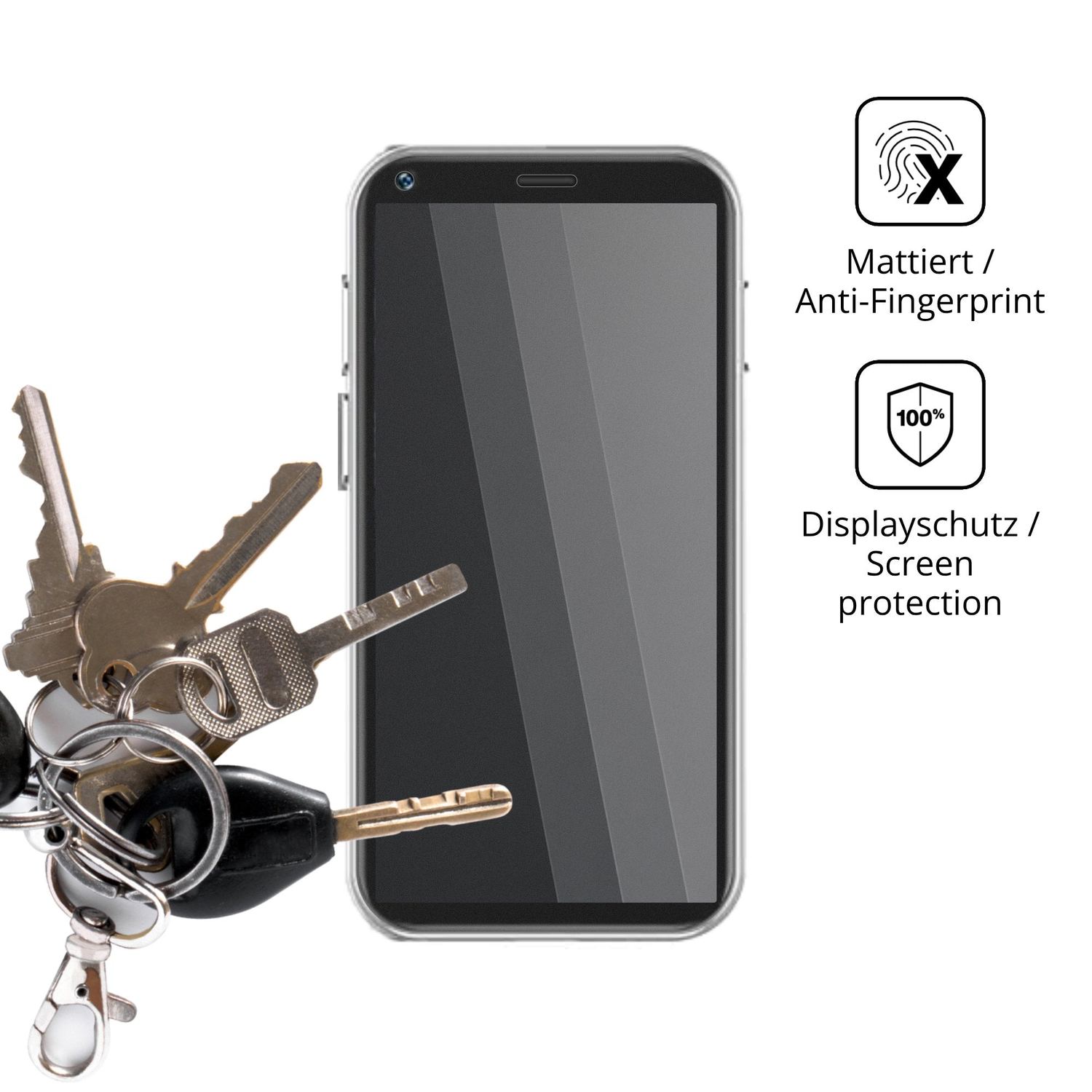 dipos Displayschutz für Longben 3G Mini, mattierte Oberfläche, Blickschutzfilter und perfekter Passform