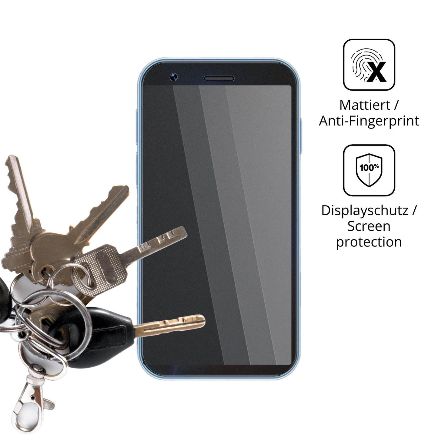 dipos Displayschutz für Longben 4G Mini, mattierte Oberfläche, Blickschutzfilter und perfekter Passform
