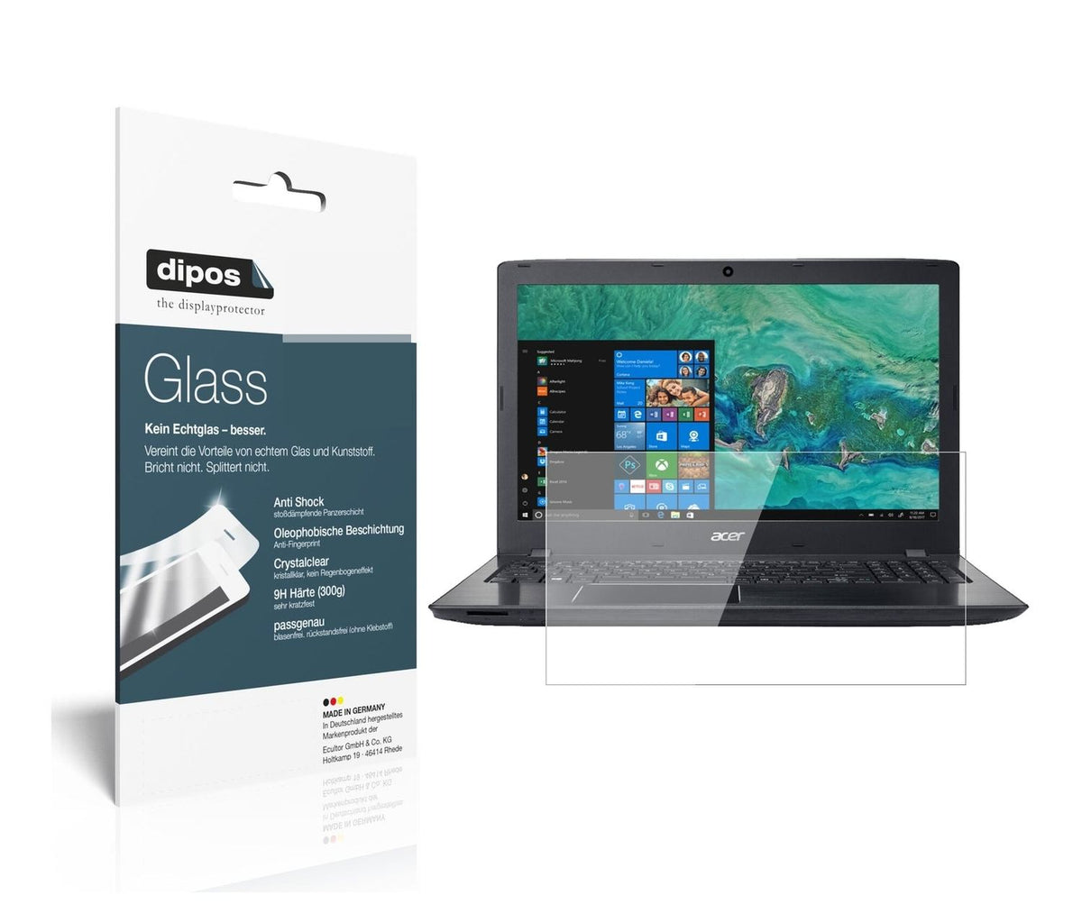 1x 9H Schutzfolie für Acer Aspire ES 15 Panzerfolie