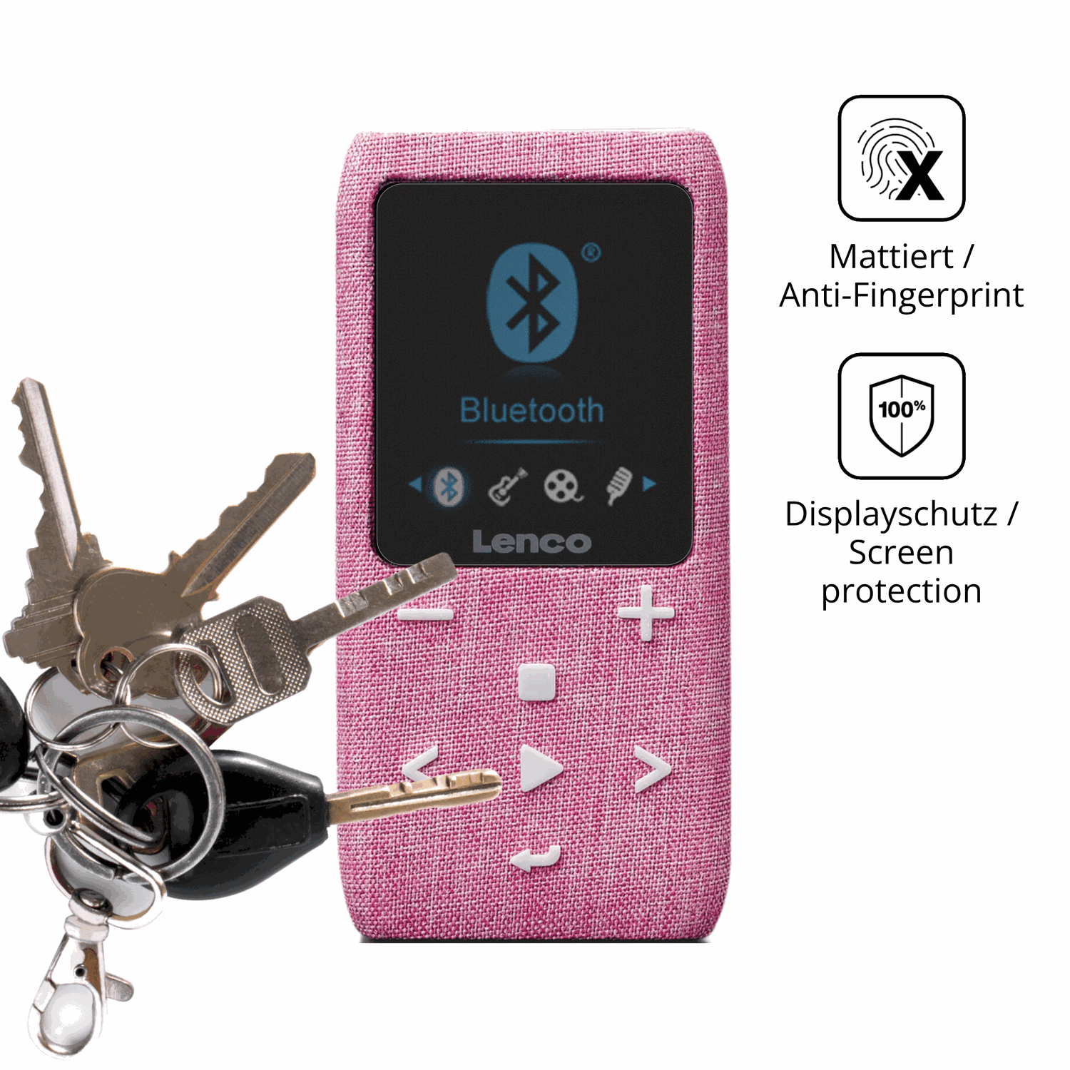 dipos Displayschutz für LUCKDANO MP3-Player, mattierte Oberfläche, Blickschutzfilter und perfekter Passform