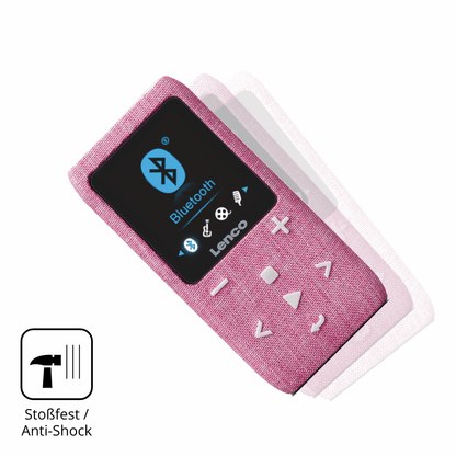 Schutz gegen Kratzer auf dem LUCKDANO MP3-Player Glas durch Schlüssel, Stöße gegen die Tischkante oder Stürze