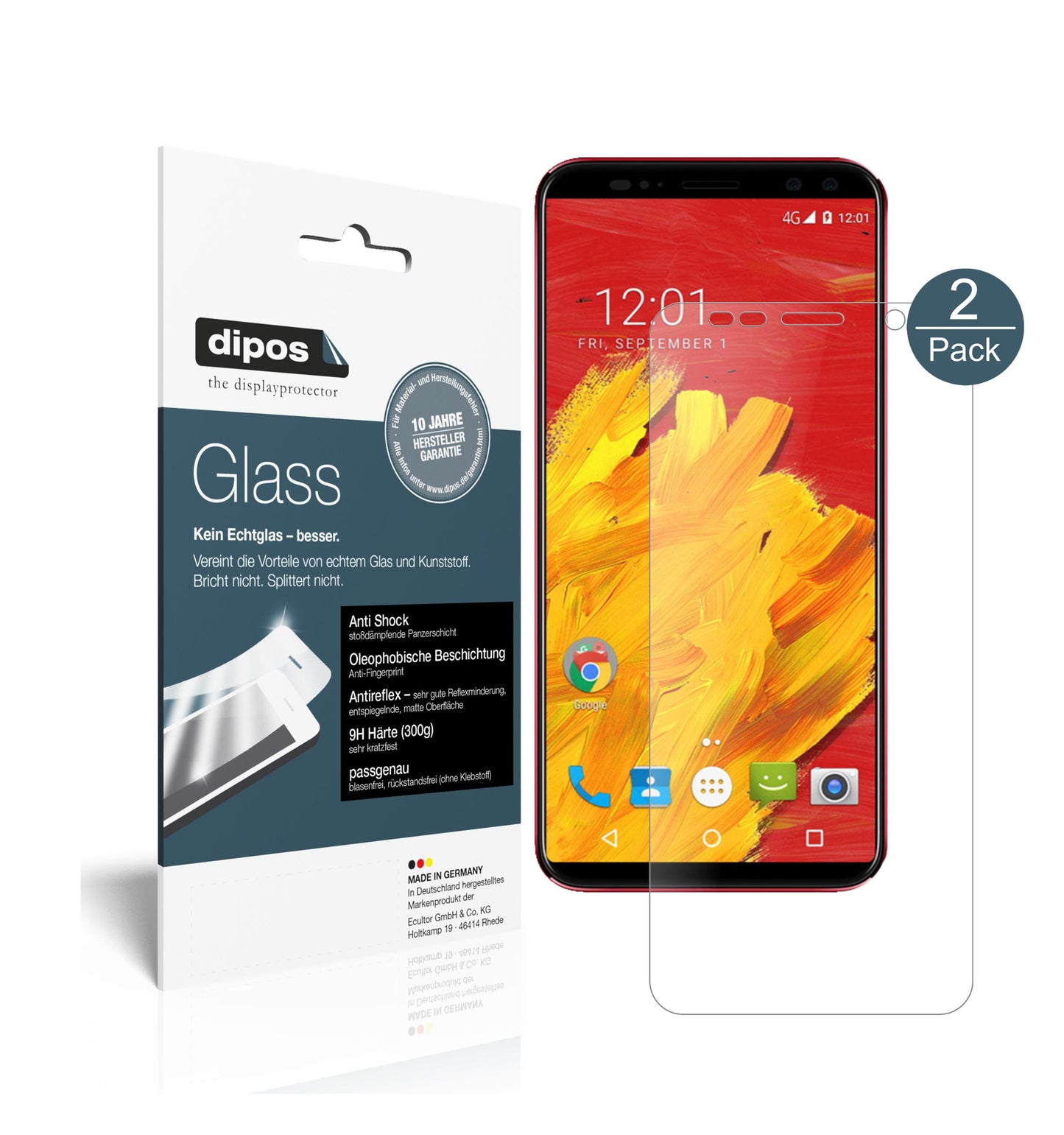 Mattes Panzerglas: Schutz vor Brüchen, Fingerabdrücken und Bildschirmblendung für M-Horse-Pure 3