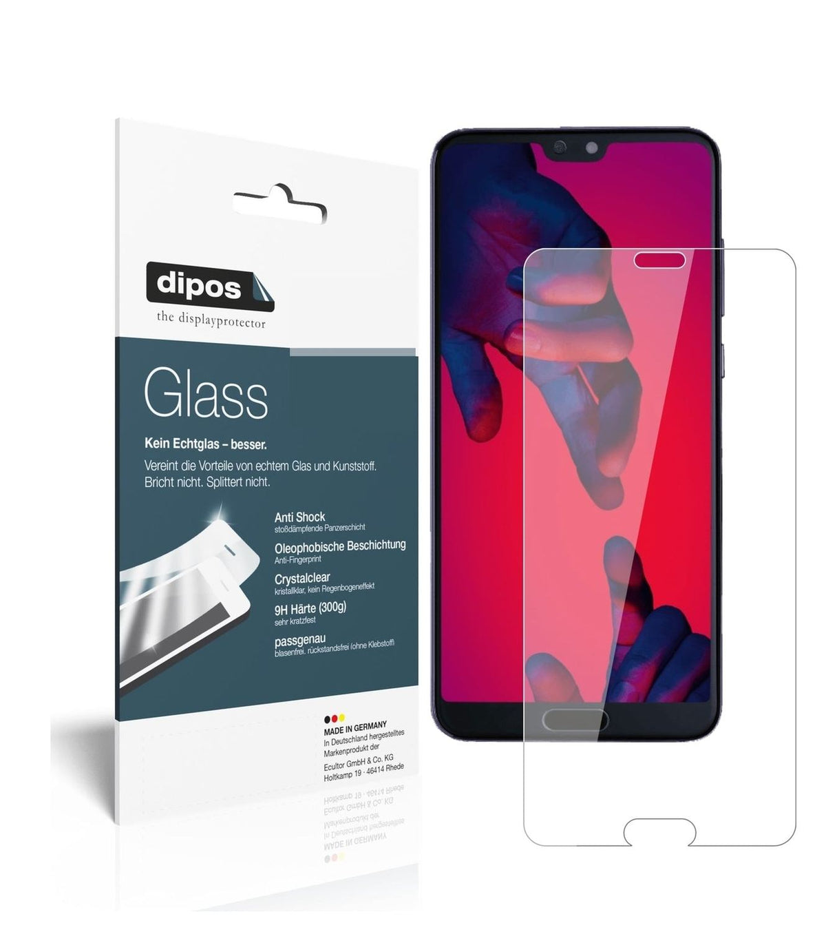 1x 9H Schutzfolie für Huawei P20 Panzerfolie