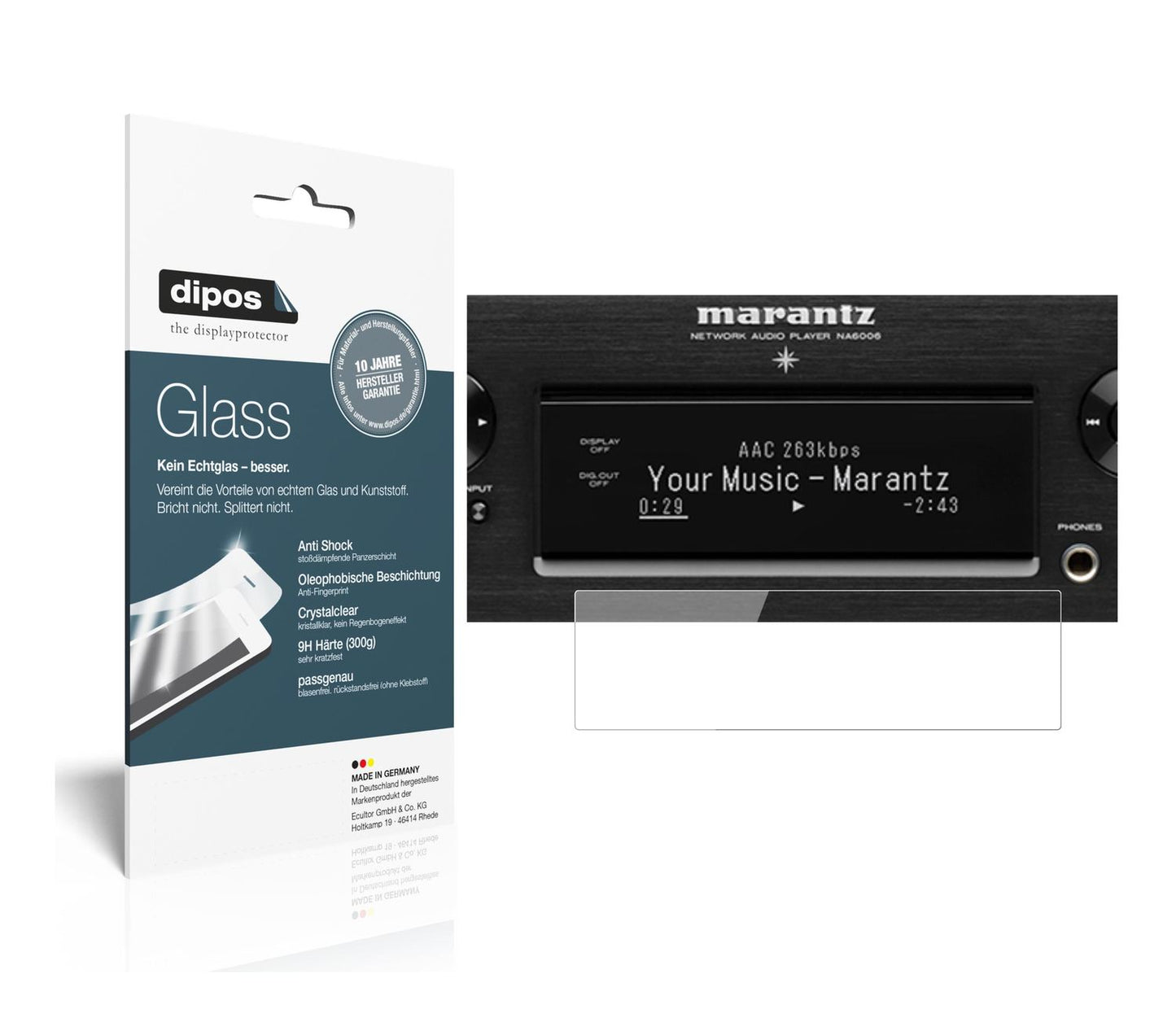 2x 9H Schutzfolie für Marantz NA 6006 Panzerfolie