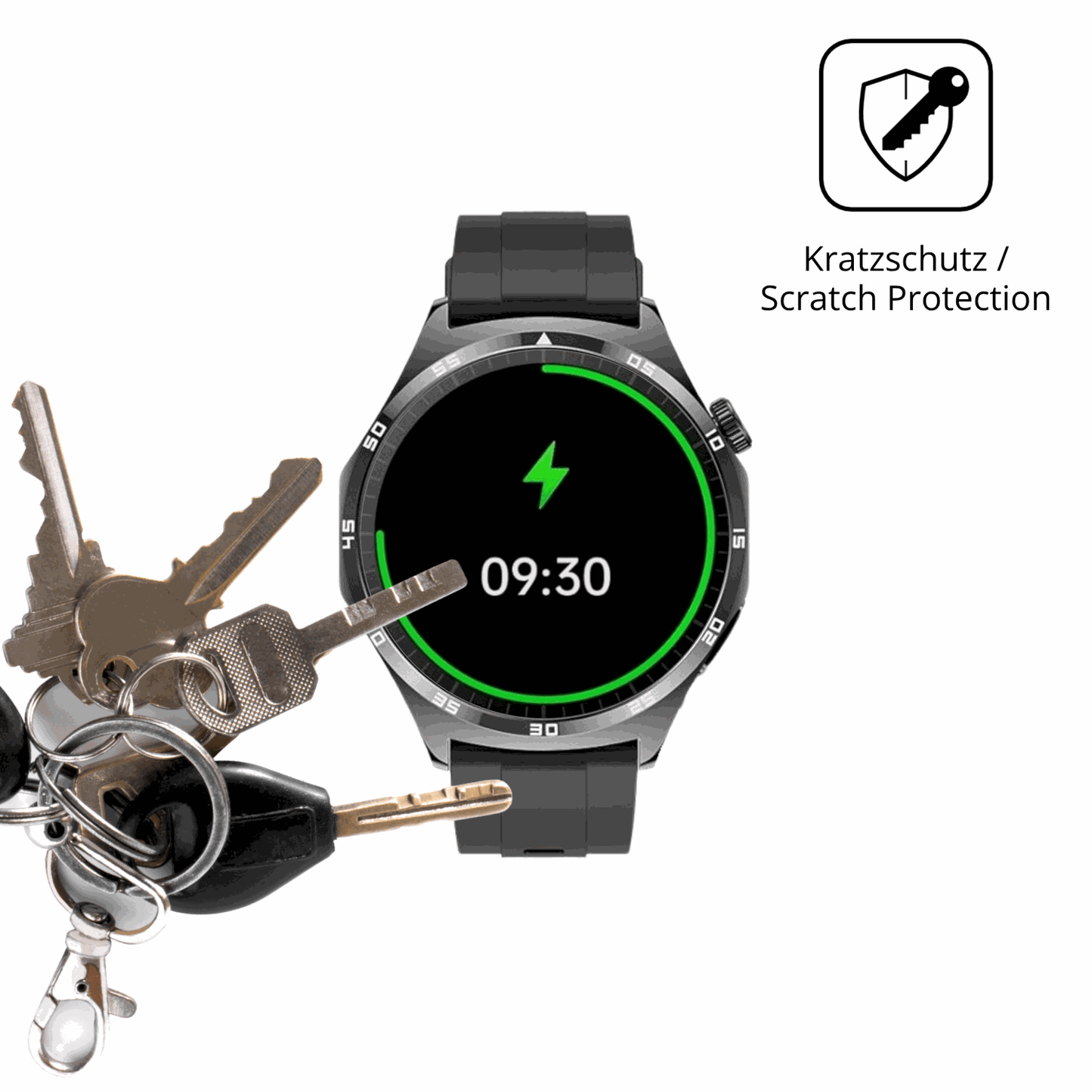Schutz gegen Kratzer auf dem marsyu1.43 zoll smartwatch Glas durch Schlüssel oder Ähnliches