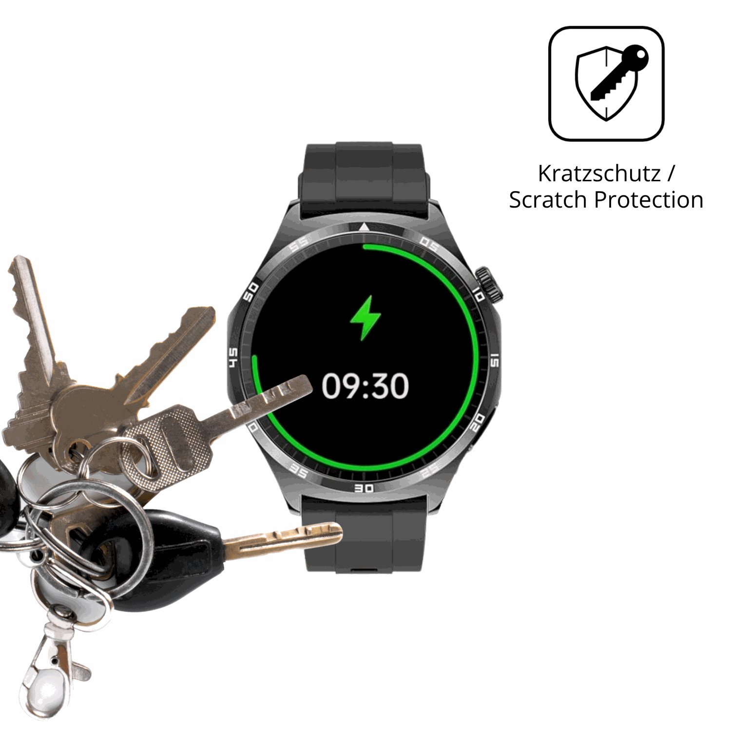 Schutz gegen Kratzer auf dem marsyu1.43 zoll smartwatch Glas durch Schlüssel oder Ähnliches