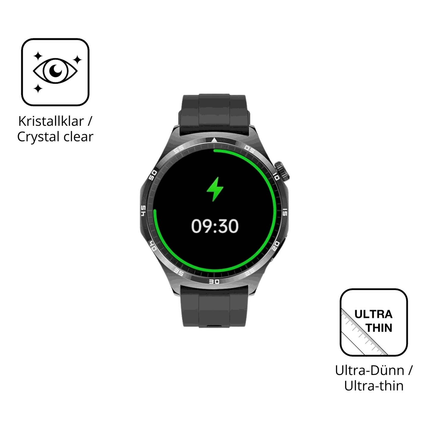 Dünne und klare Folie passend zugeschnitten für marsyu1.43 zoll smartwatch