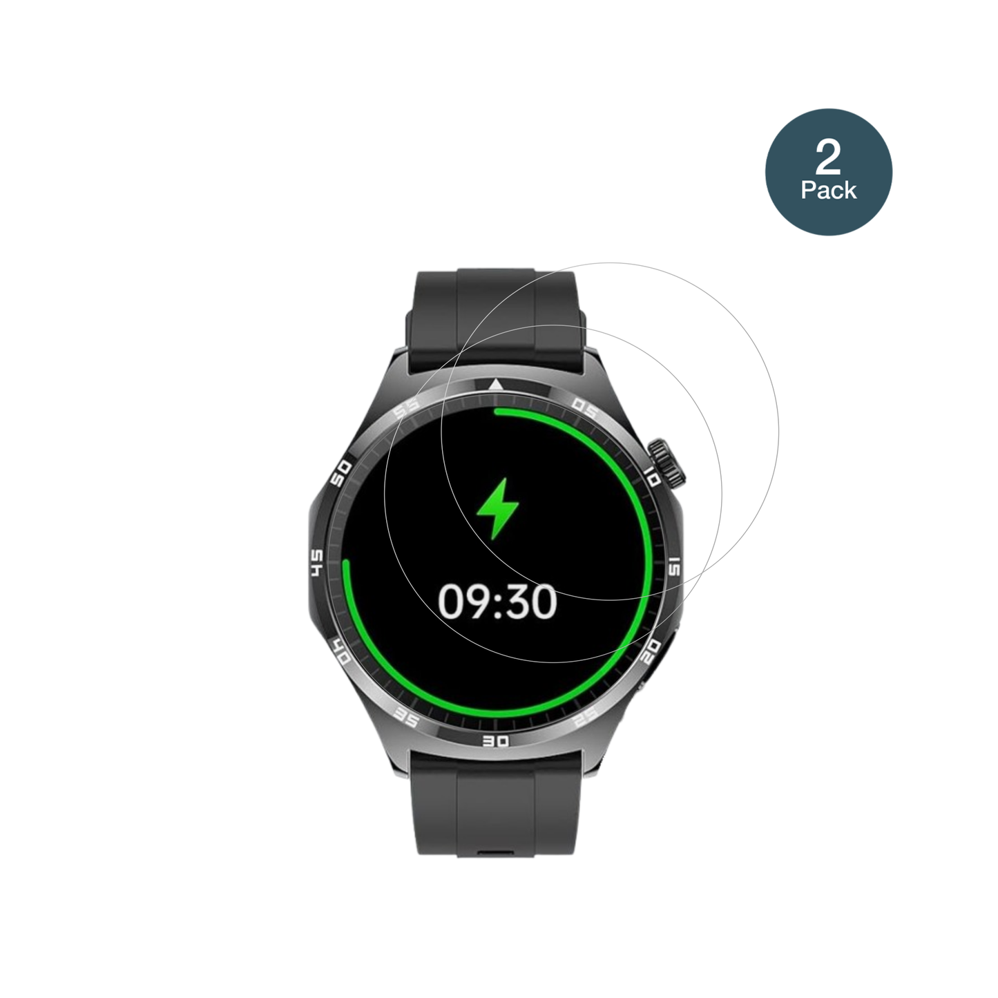 marsyu1.43 zoll smartwatch mit aufgebrachter dipos Flex Schutzfolie, glasklare Darstellung ohne Einschränkungen