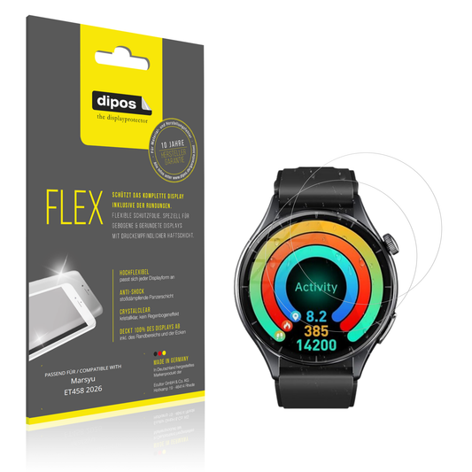 Klare Displayschutzfolie von dipos passend für Marsyu ET458 2026, 100% Displayabdeckung und blasenfreie Montage