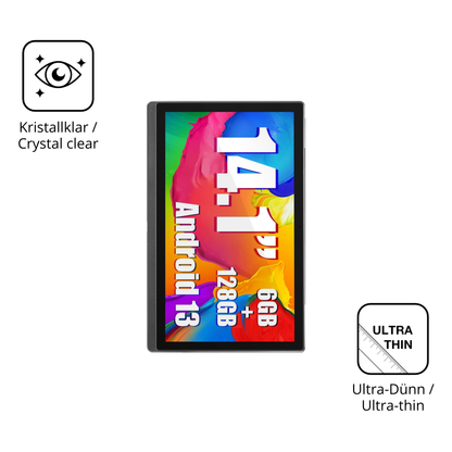 Dünne und klare Folie passend zugeschnitten für Masewo 14 Zoll Tablet