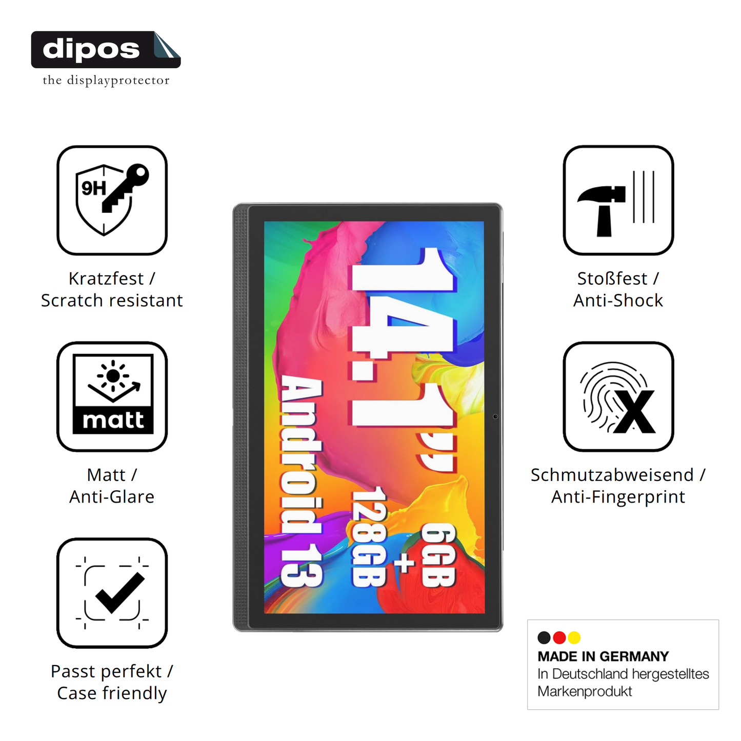 Displayschutz hergestellt in Deutschland, höchste Qualität made in Germany