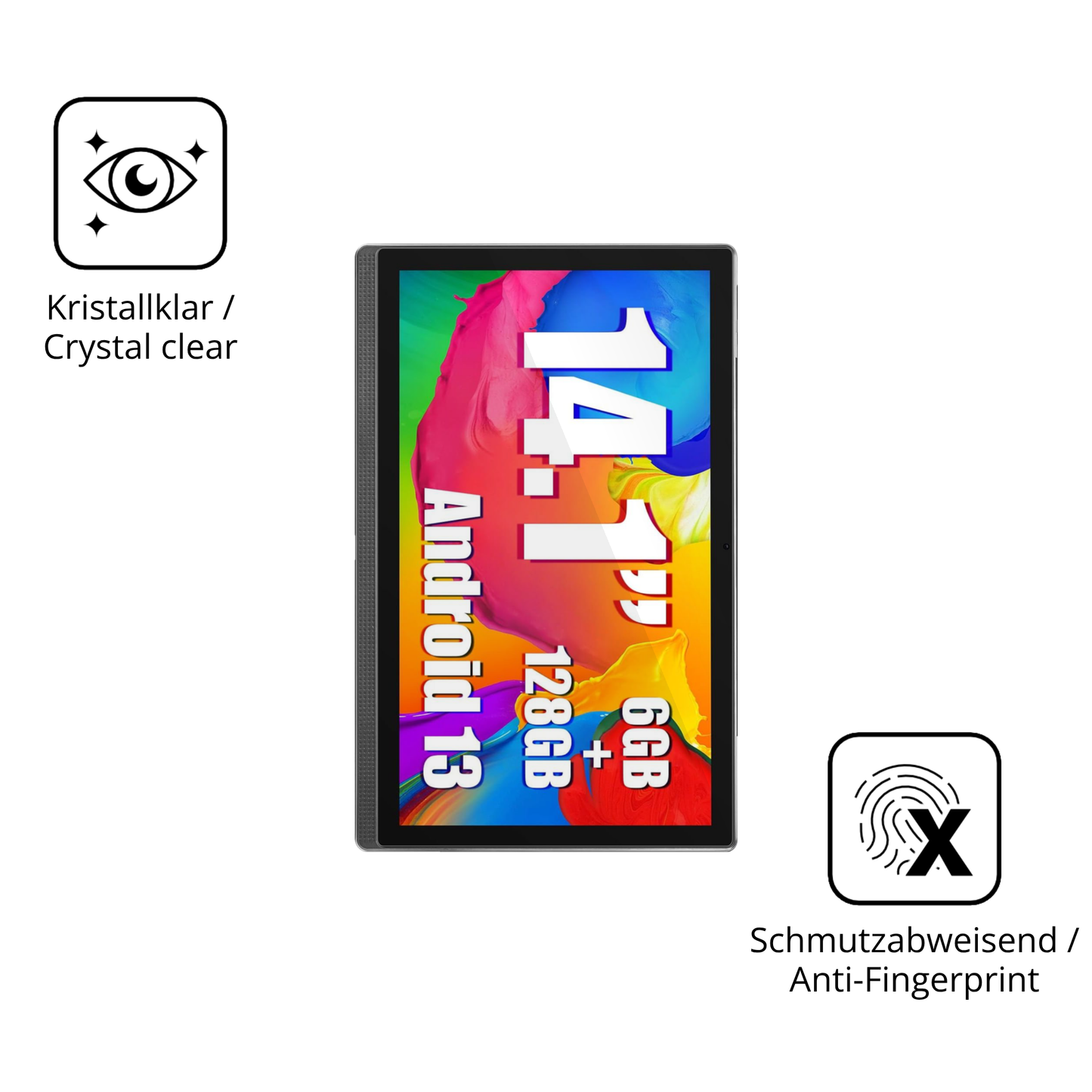 Flexible TPU-Folie passend zugeschnitten für Masewo 14 Zoll Tablet, vollständige Abdeckung