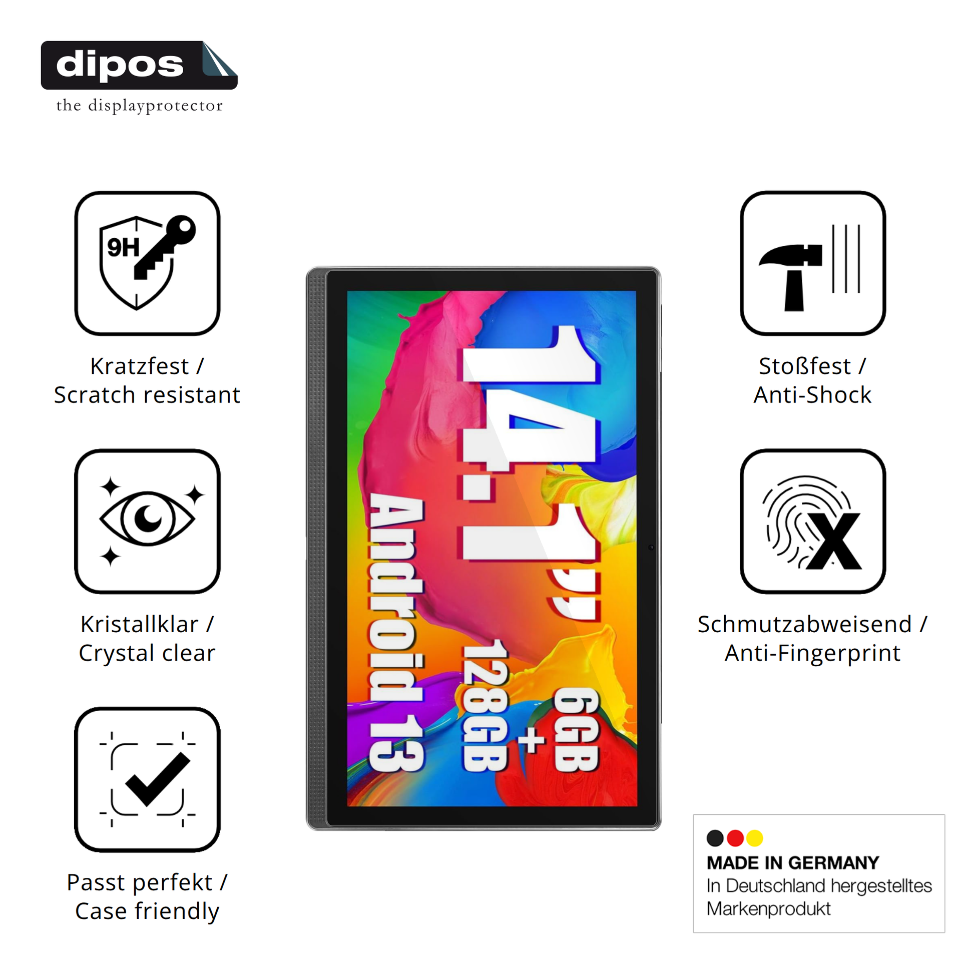 Displayschutz hergestellt in Deutschland, höchste Qualität made in Germany