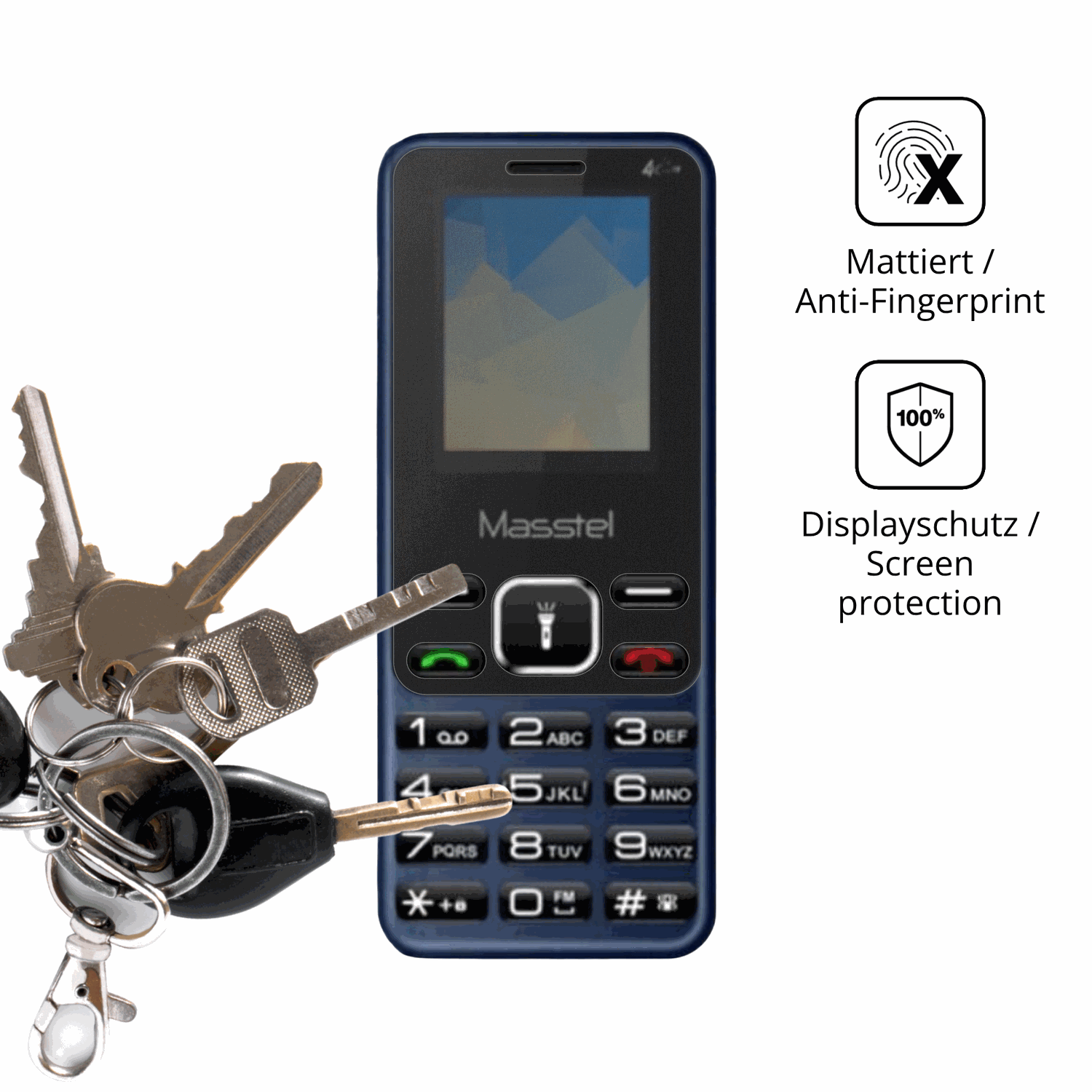 dipos Displayschutz für Masstel Izi 11, mattierte Oberfläche, Blickschutzfilter und perfekter Passform