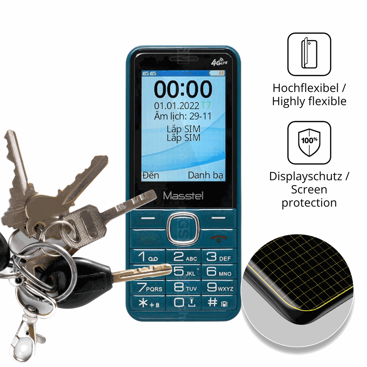 dipos Displayschutz für Masstel Izi 26, transparente Oberfläche, geringe Dicke und perfekte Passform