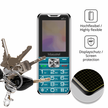 dipos Displayschutz für Masstel Izi 30, mit Blickschutzfilter und perfekter Passform auch für die Rundungen