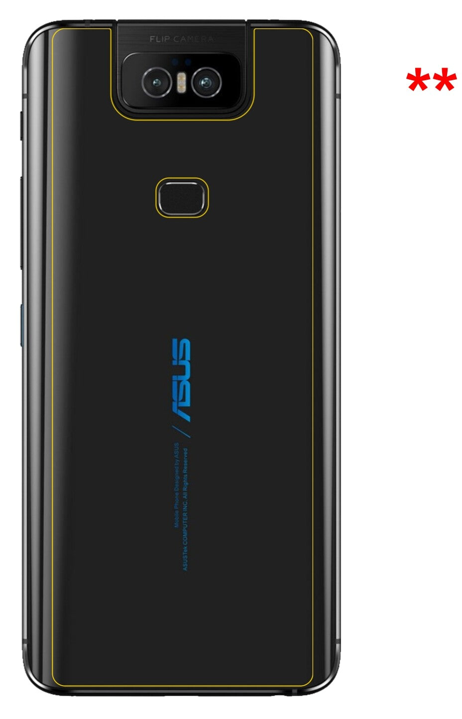 Dünne und klare Folie passend zugeschnitten für Asus Zenfone 6 (ZS630KL) Rückseite