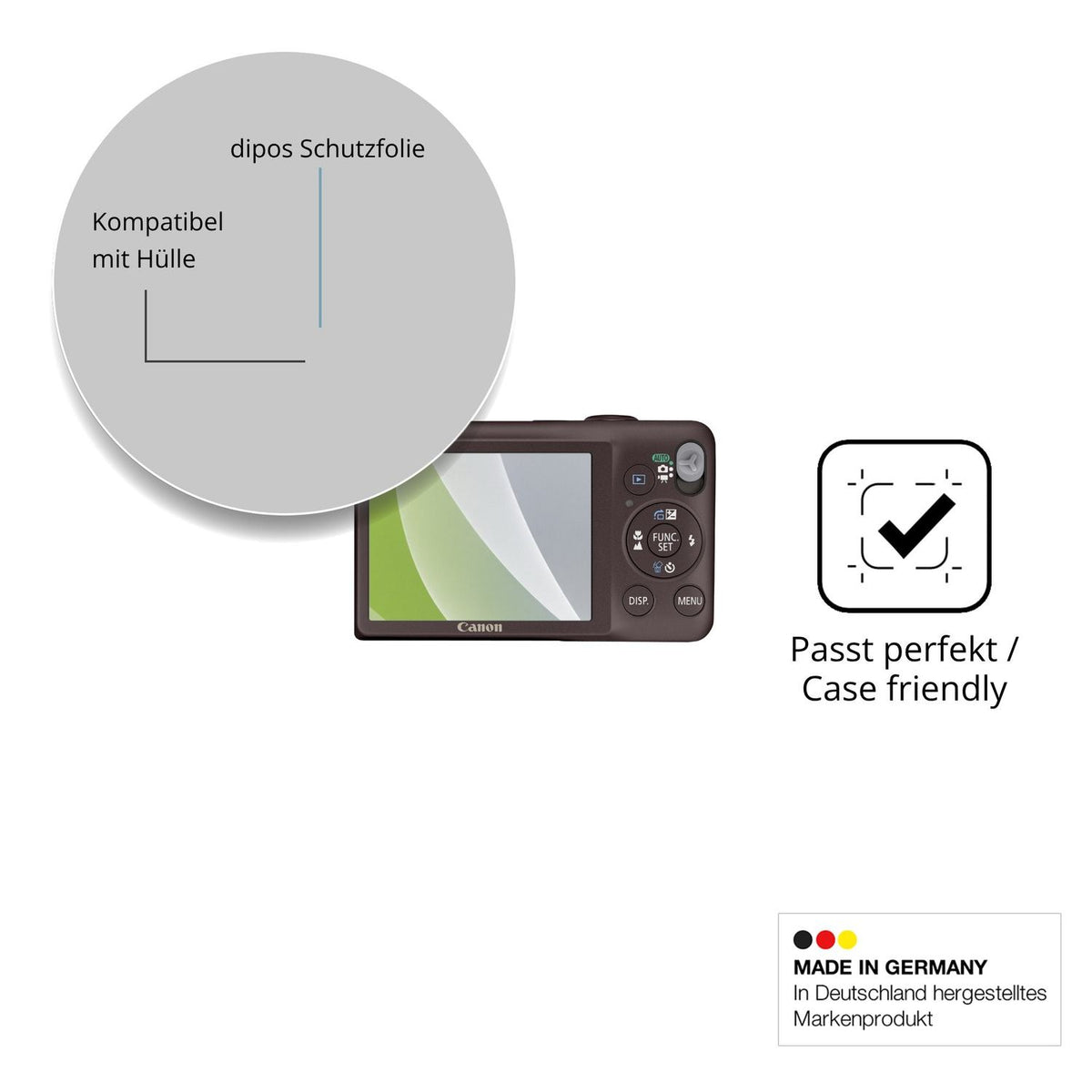 Schutzfolie mit optimaler Passform, zur Verwendung mit Hüllen geeignet