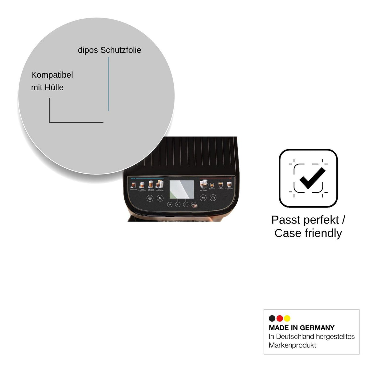 2x Schutzfolie matt für DeLonghi Magnifica Duo ECAM330.80 Display-Schutzfolie