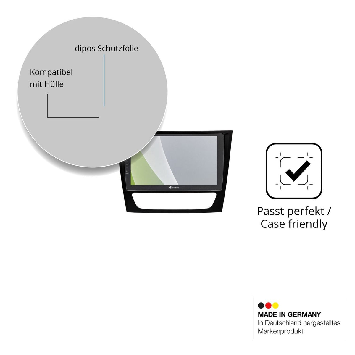 Schutzfolie mit optimaler Passform, zur Verwendung mit Hüllen geeignet