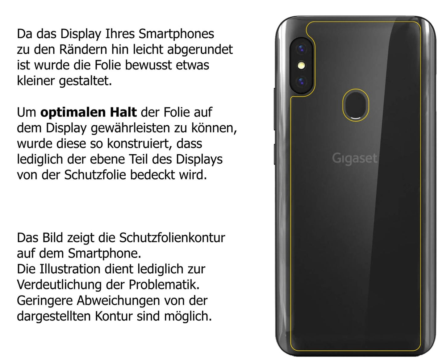 Schutzfolie mit optimaler Passform, zur Verwendung mit Hüllen geeignet