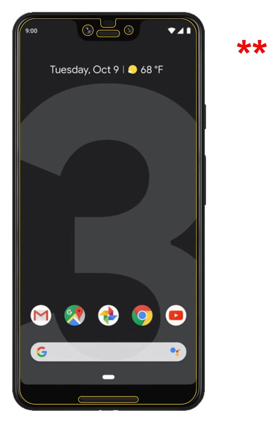 Dünne und klare Folie passend zugeschnitten für Google Pixel 3 XL