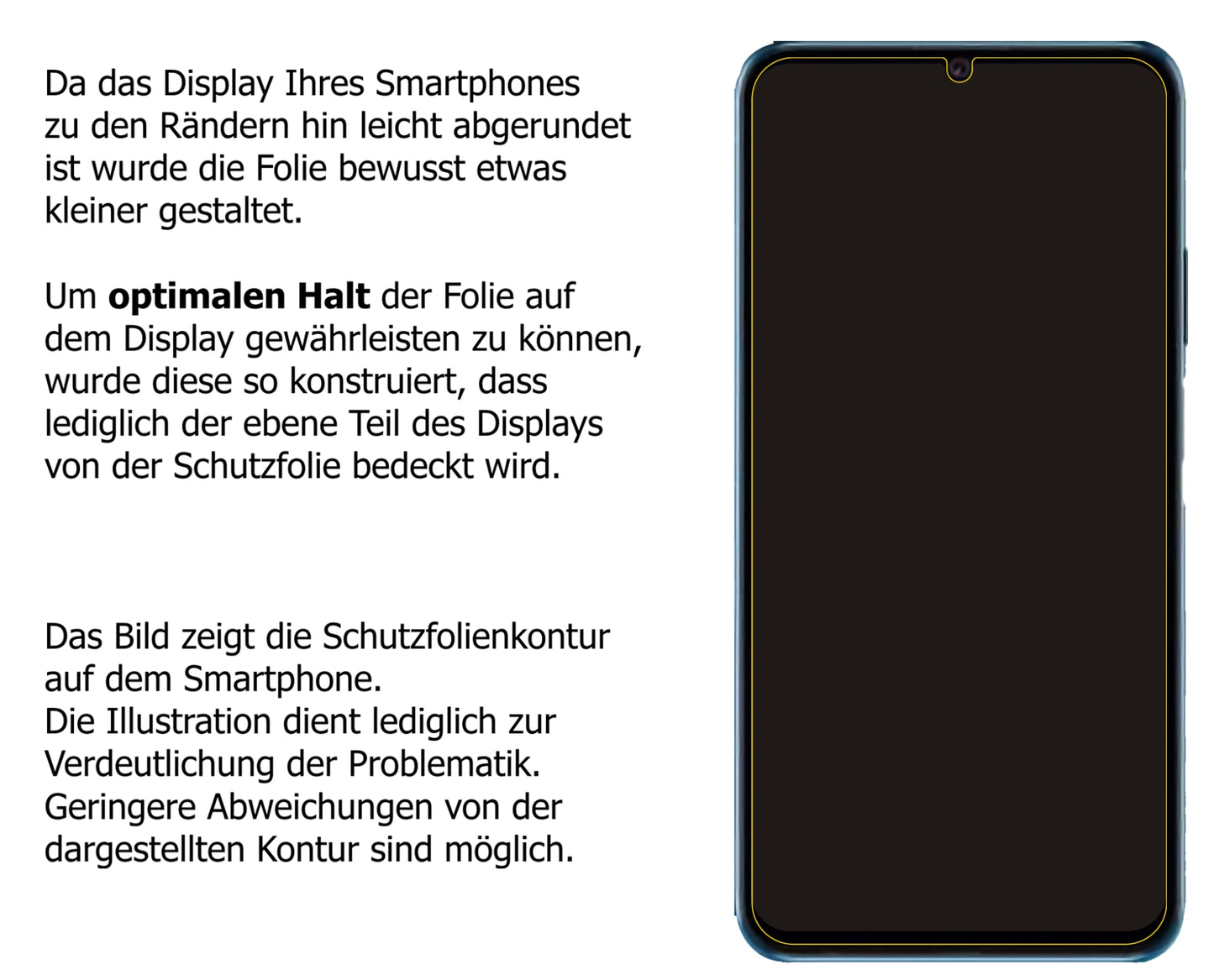 Schutzfolie mit optimaler Passform, zur Verwendung mit Hüllen geeignet