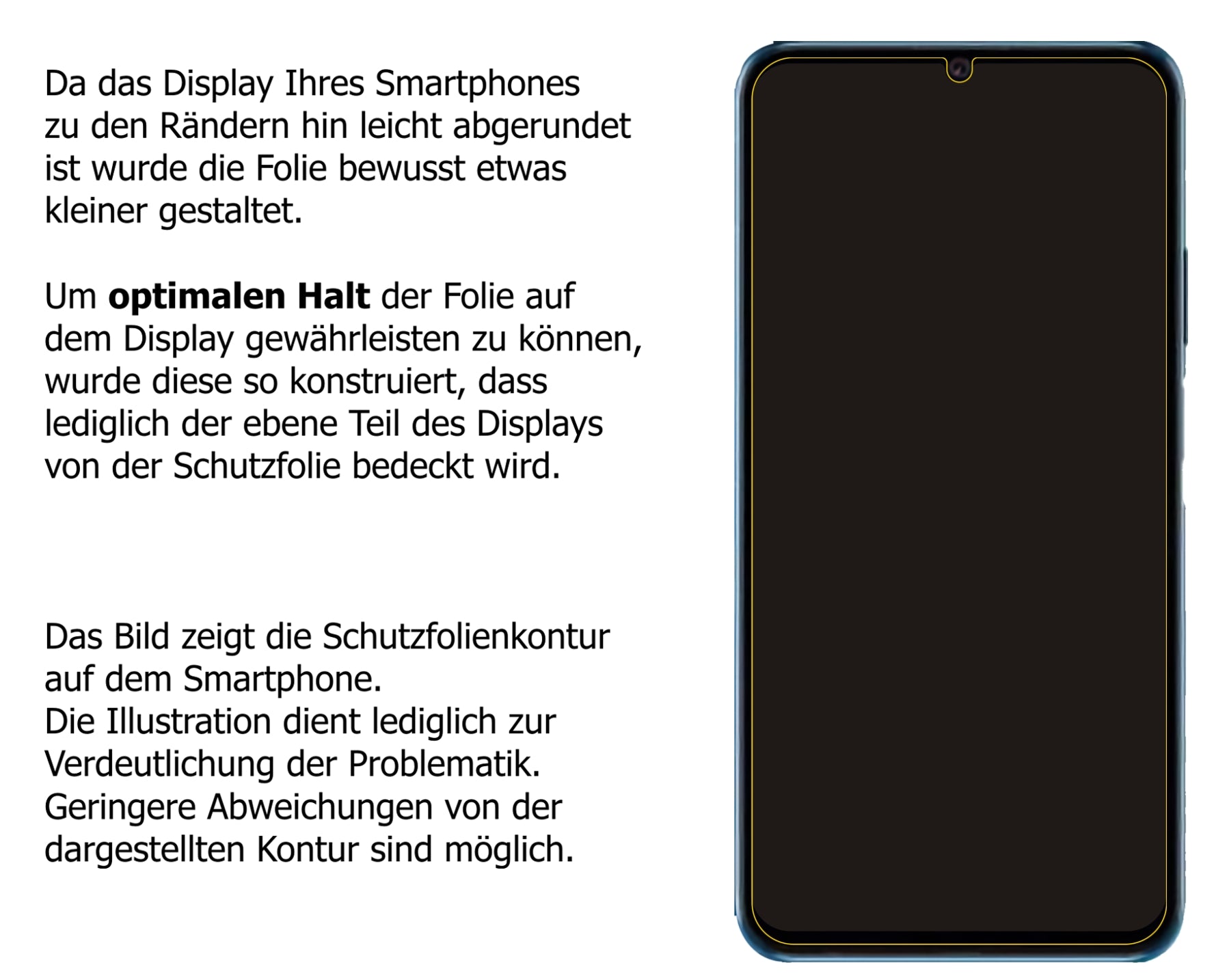 Schutzfolie mit optimaler Passform, zur Verwendung mit Hüllen geeignet