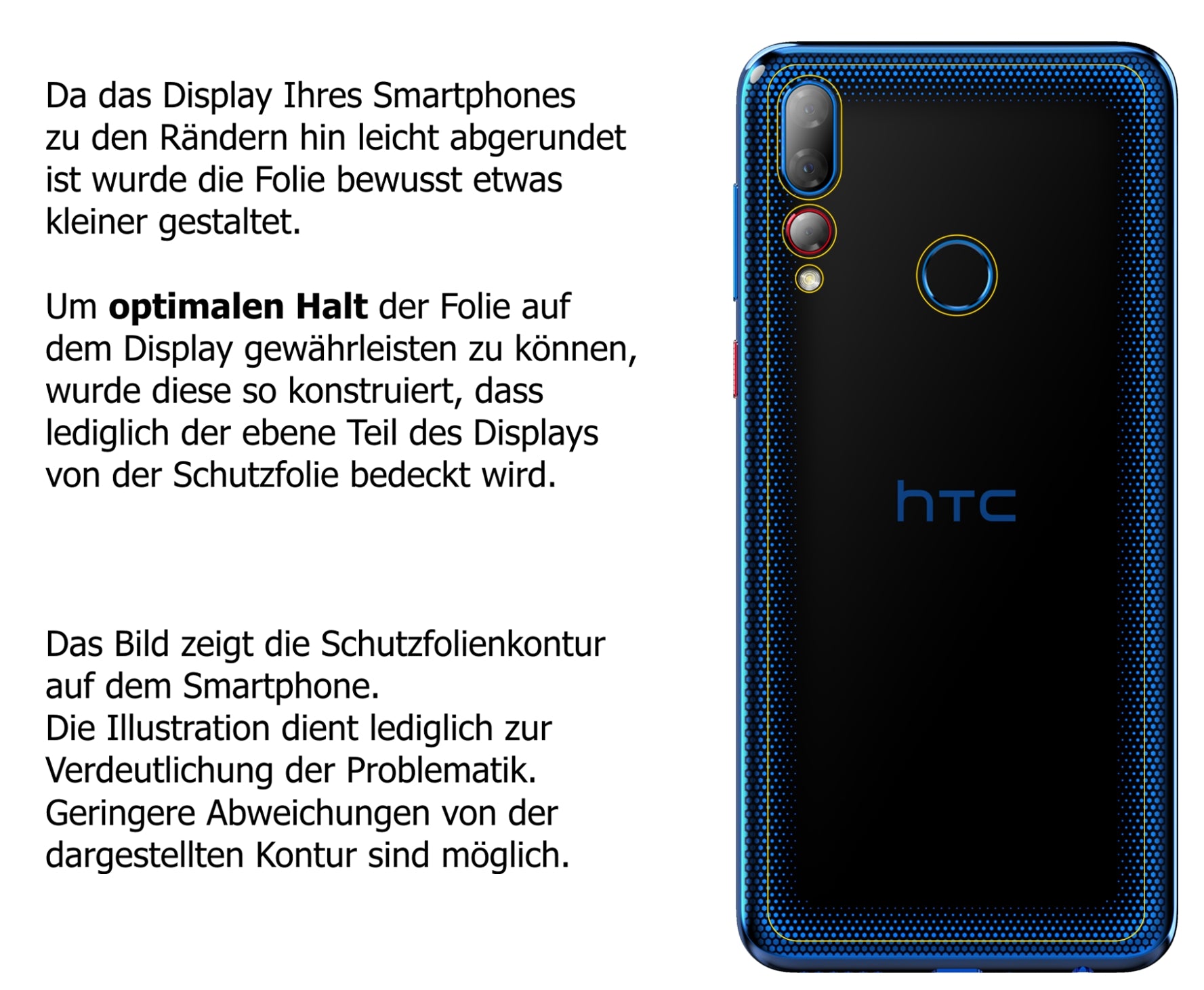 Schutzfolie mit optimaler Passform, zur Verwendung mit Hüllen geeignet