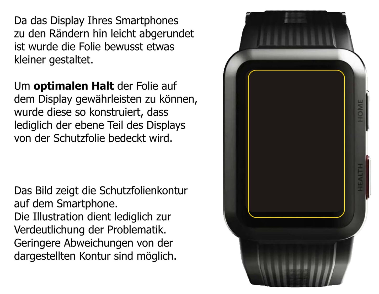 Schutzfolie mit optimaler Passform, zur Verwendung mit Hüllen geeignet