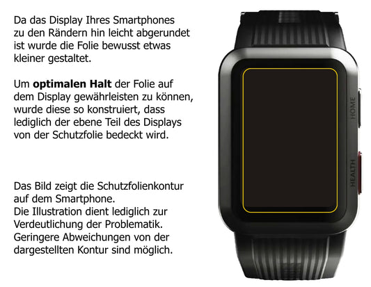 Dünne und klare Folie passend zugeschnitten für Huawei Watch D