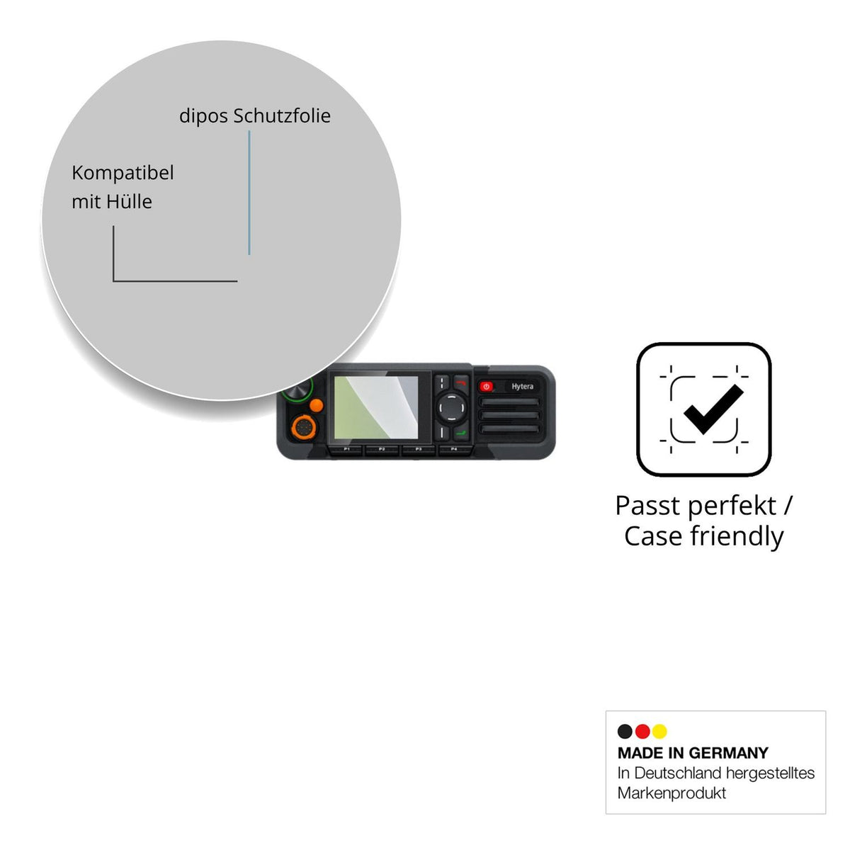 Schutzfolie mit optimaler Passform, zur Verwendung mit Hüllen geeignet
