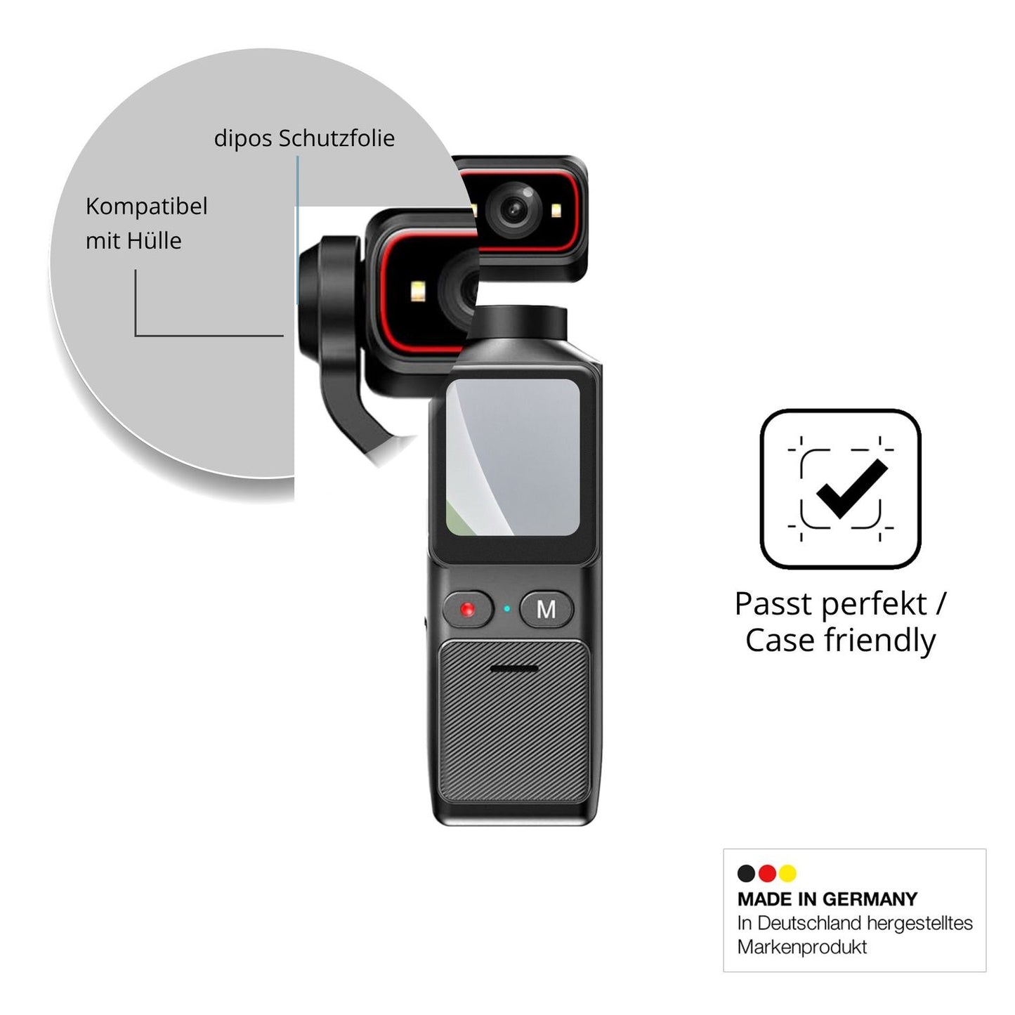 Schutzfolie mit optimaler Passform, zur Verwendung mit Hüllen geeignet