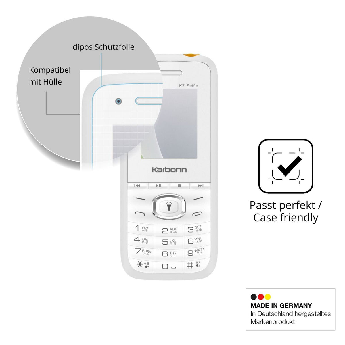 Schutzfolie mit optimaler Passform, zur Verwendung mit Hüllen geeignet