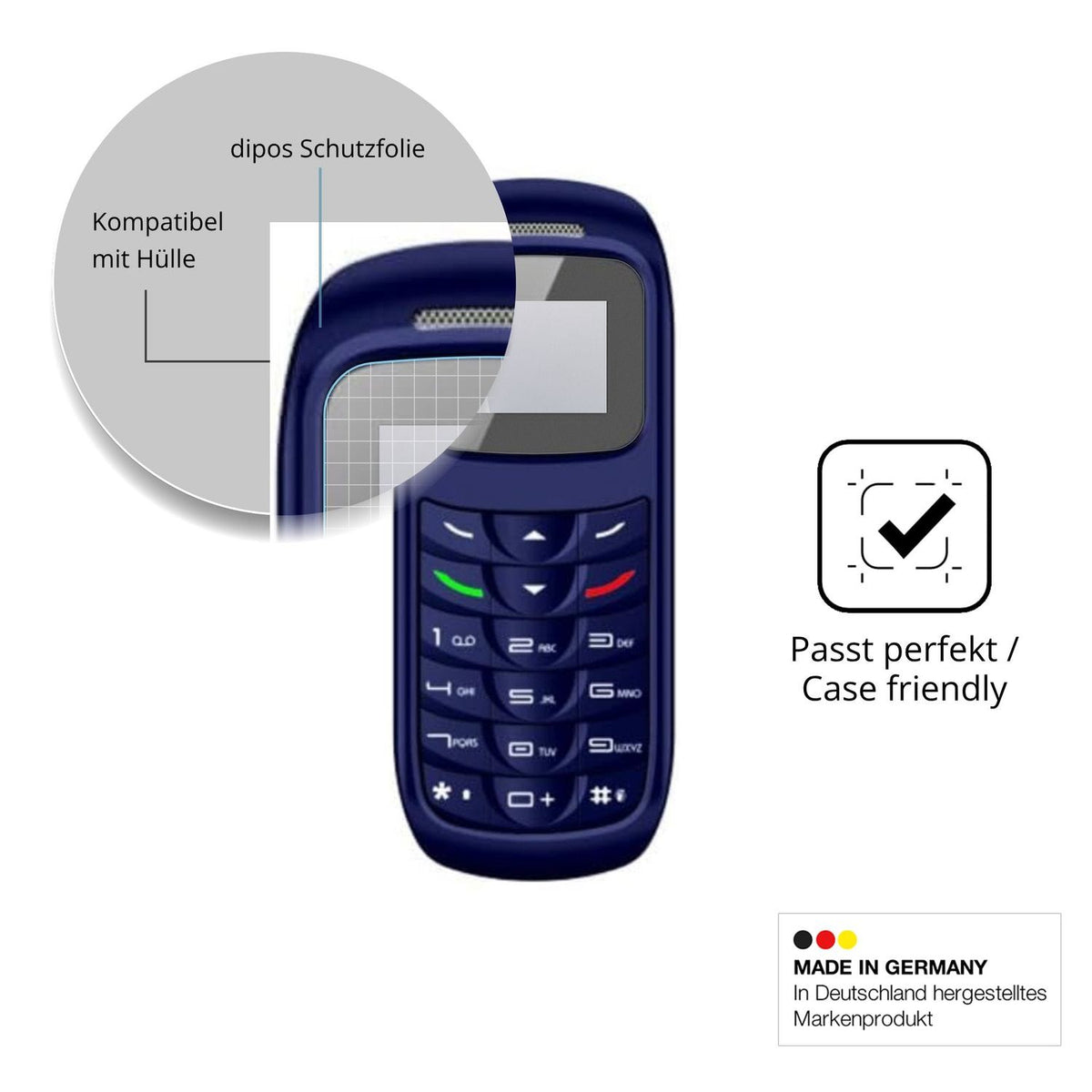 Schutzfolie mit optimaler Passform, zur Verwendung mit Hüllen geeignet