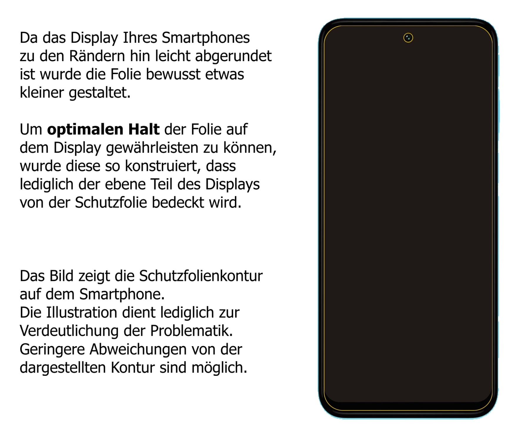 Schutzfolie mit optimaler Passform, zur Verwendung mit Hüllen geeignet