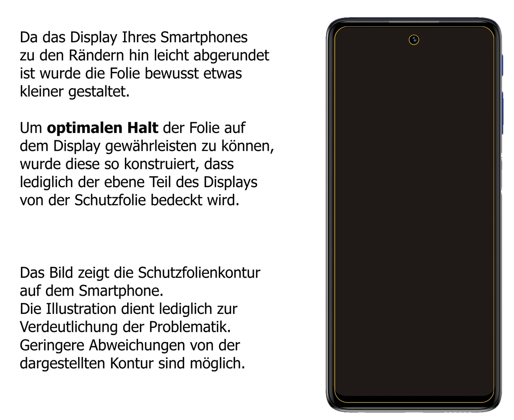 Schutzfolie mit optimaler Passform, zur Verwendung mit Hüllen geeignet