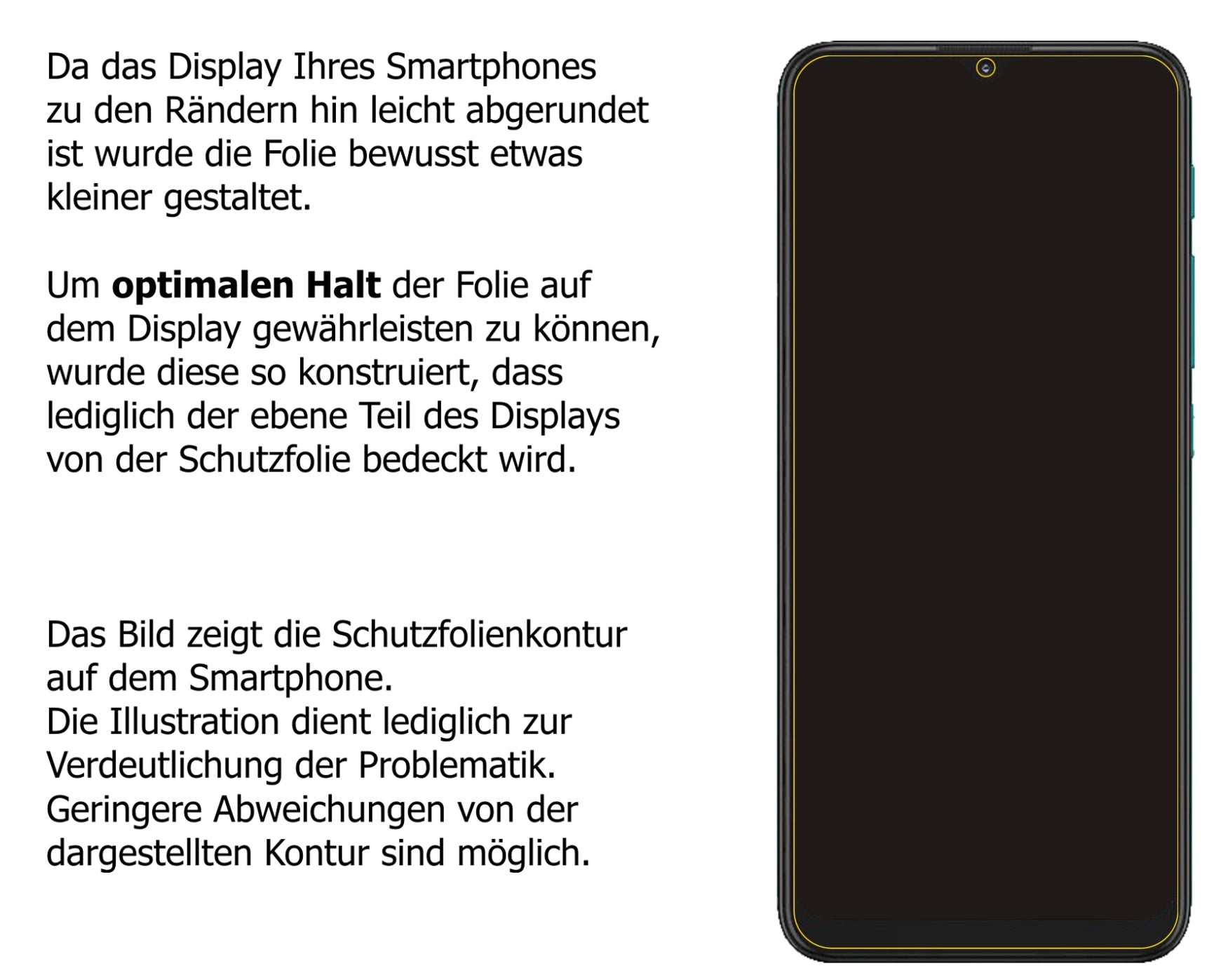 Schutzfolie mit optimaler Passform, zur Verwendung mit Hüllen geeignet