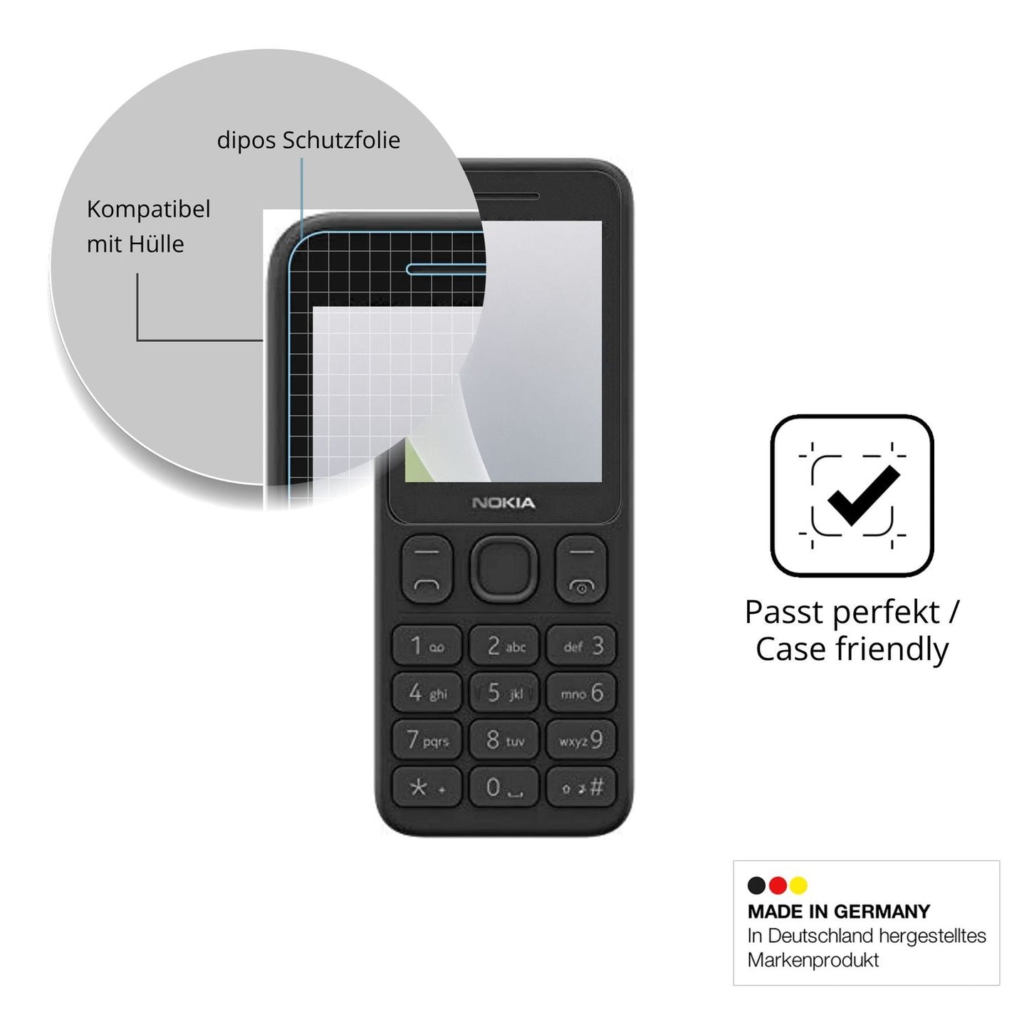 Schutzfolie mit optimaler Passform, zur Verwendung mit Hüllen geeignet
