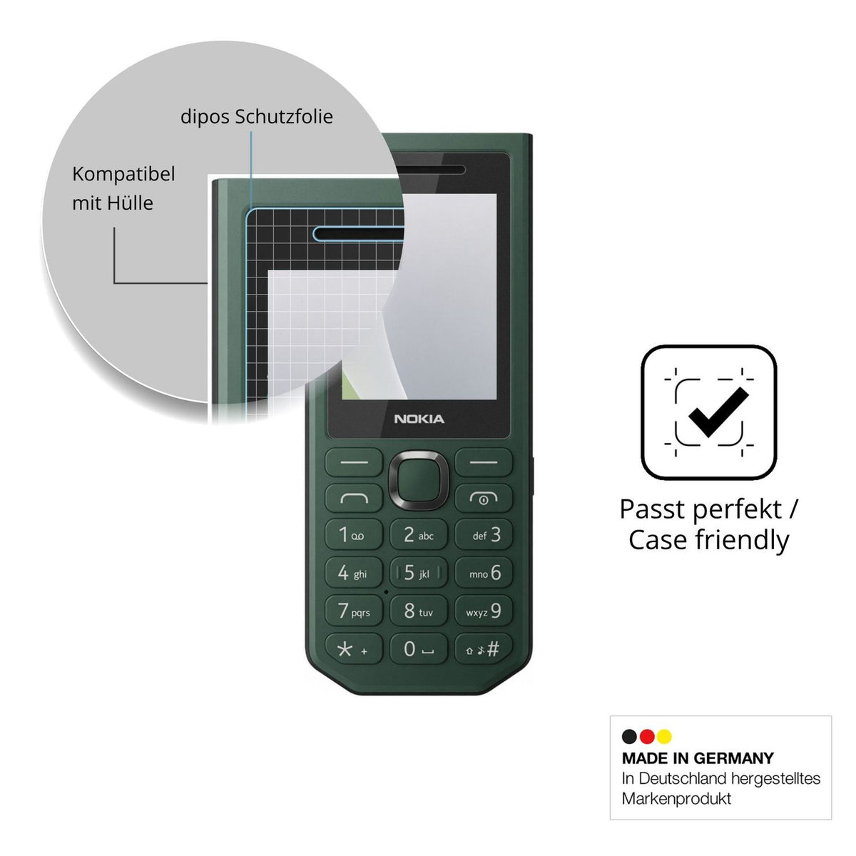 Schutzfolie mit optimaler Passform, zur Verwendung mit Hüllen geeignet