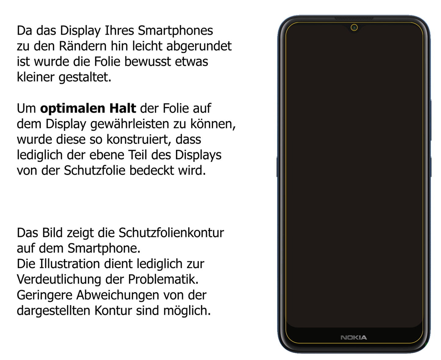 Schutzfolie mit optimaler Passform, zur Verwendung mit Hüllen geeignet